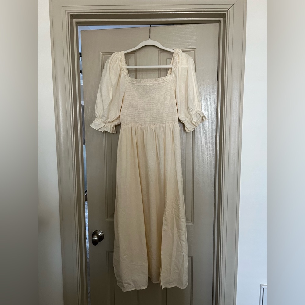 Gap cream midi dress. Never worn.